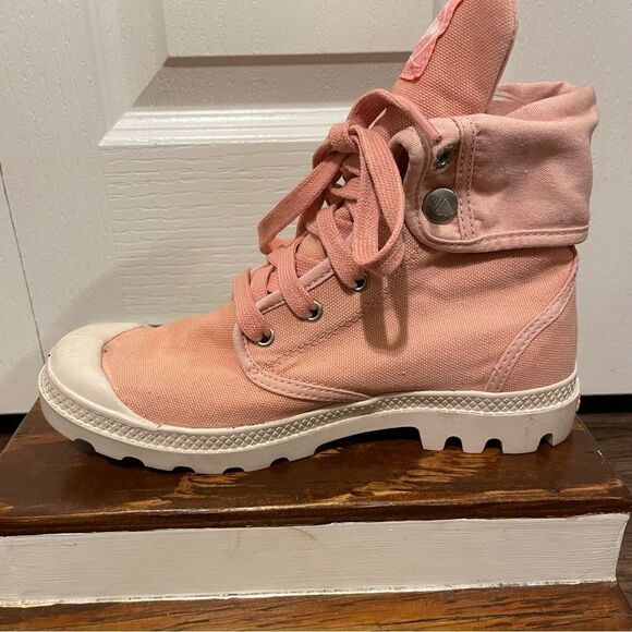 PALLADIUM Women’s Baggy Foldover Lace-up Boot Rose Brick Pink Size 4.5 - Picture 4 of 13
